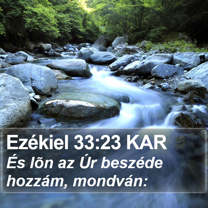 Ezékiel 33:23 KAR Bible Study