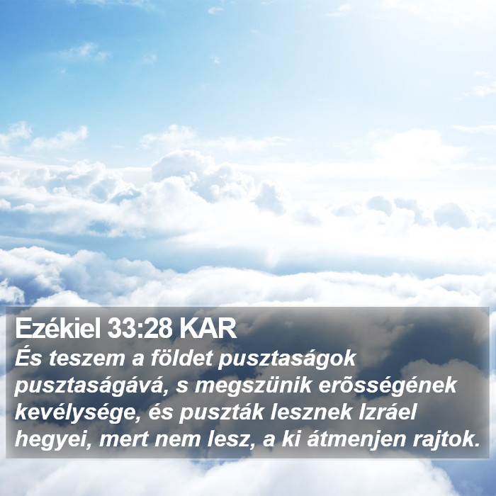 Ezékiel 33:28 KAR Bible Study