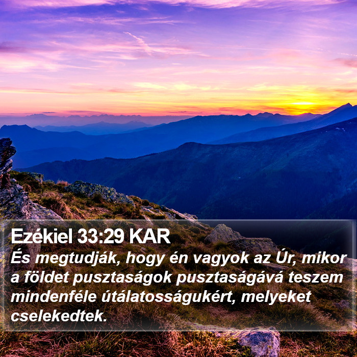 Ezékiel 33:29 KAR Bible Study