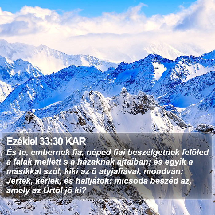 Ezékiel 33:30 KAR Bible Study