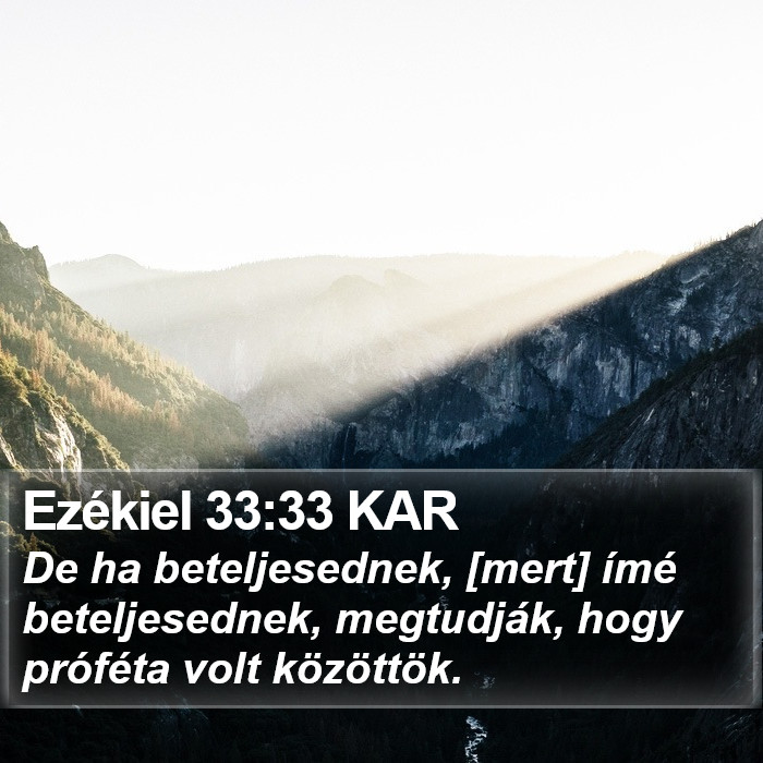 Ezékiel 33:33 KAR Bible Study