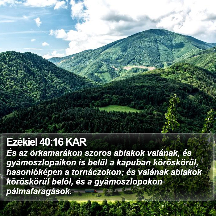 Ezékiel 40:16 KAR Bible Study