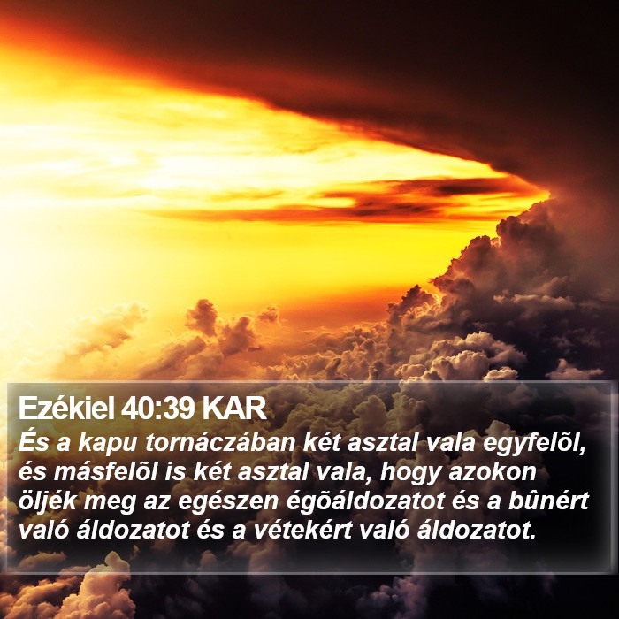 Ezékiel 40:39 KAR Bible Study