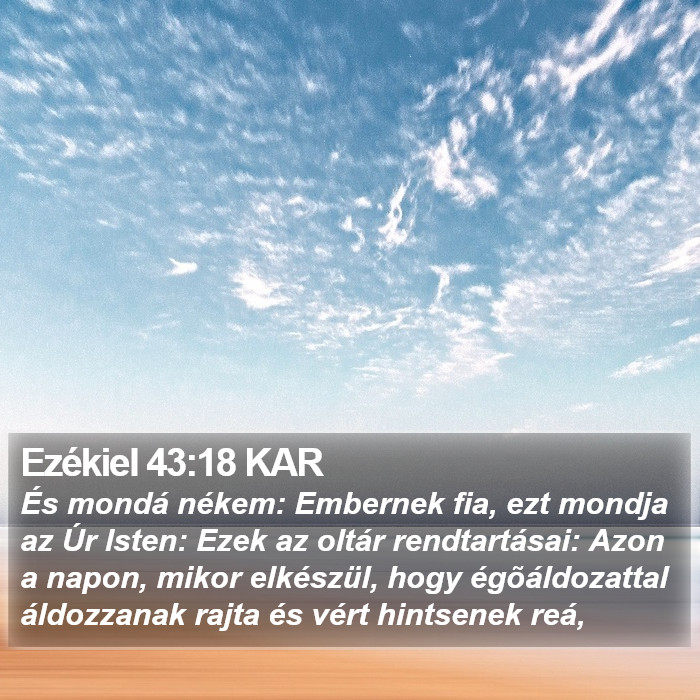 Ezékiel 43:18 KAR Bible Study