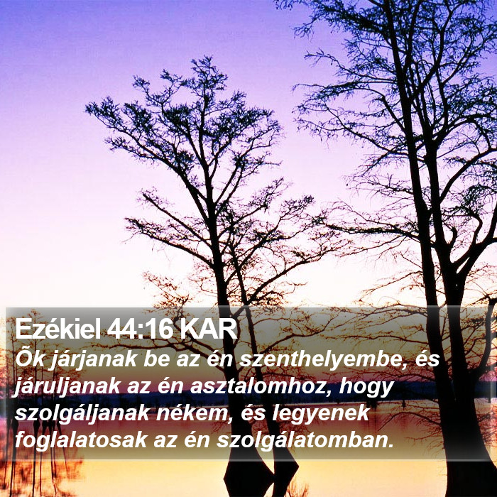 Ezékiel 44:16 KAR Bible Study