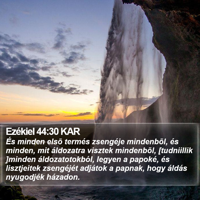 Ezékiel 44:30 KAR Bible Study