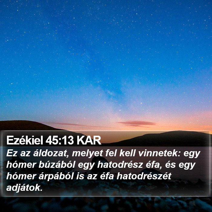 Ezékiel 45:13 KAR Bible Study