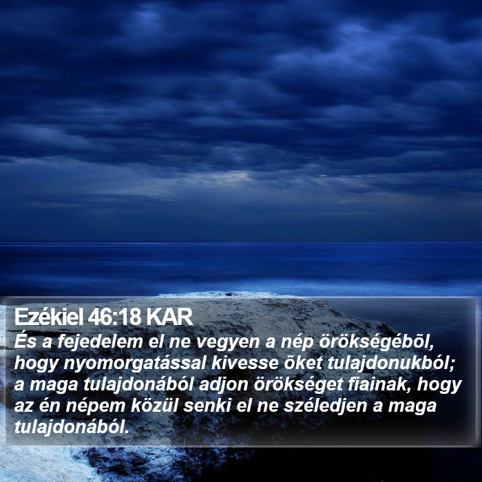 Ezékiel 46:18 KAR Bible Study