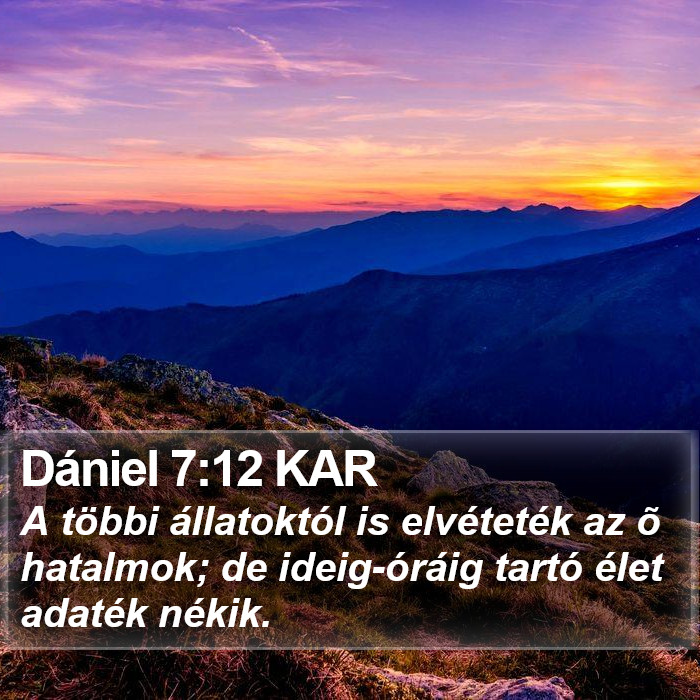 Dániel 7:12 KAR Bible Study