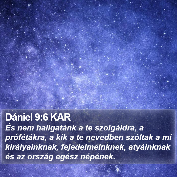 Dániel 9:6 KAR Bible Study