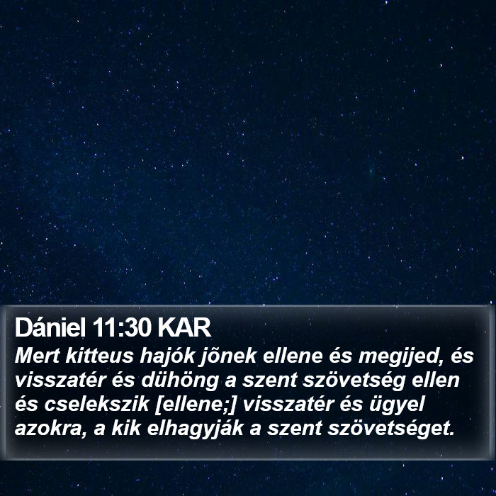 Dániel 11:30 KAR Bible Study