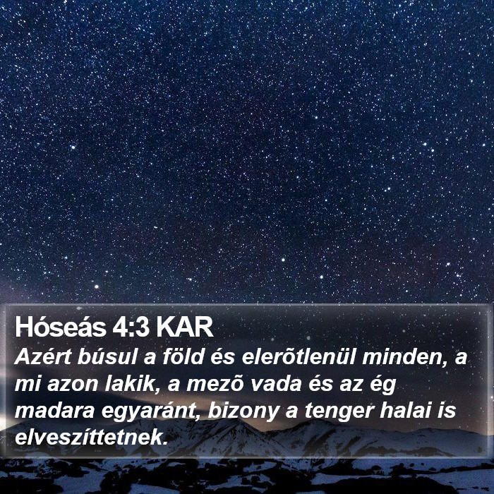 Hóseás 4:3 KAR Bible Study