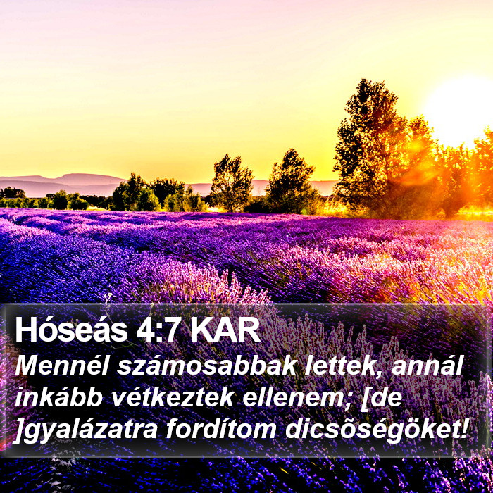 Hóseás 4:7 KAR Bible Study