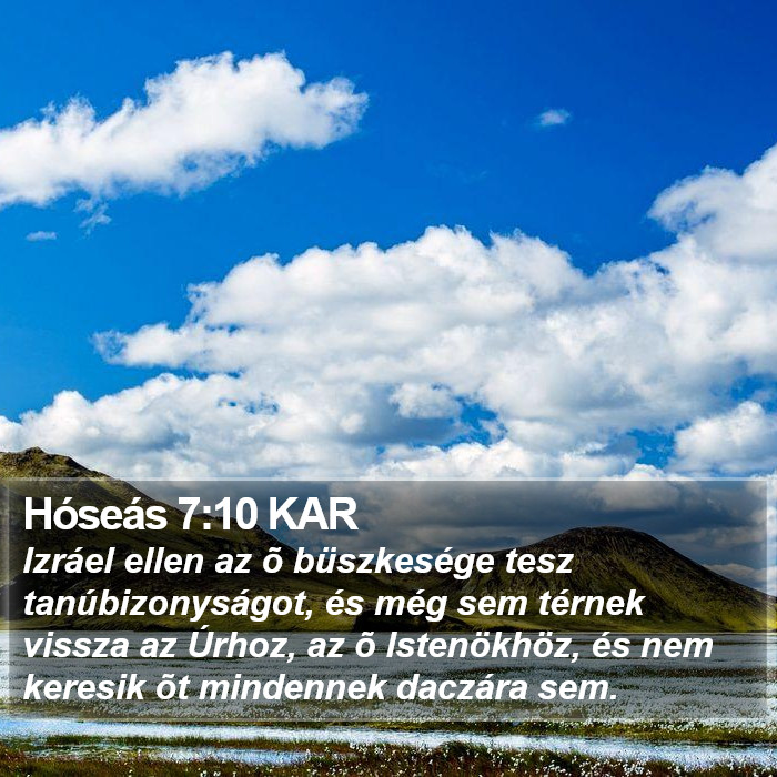 Hóseás 7:10 KAR Bible Study