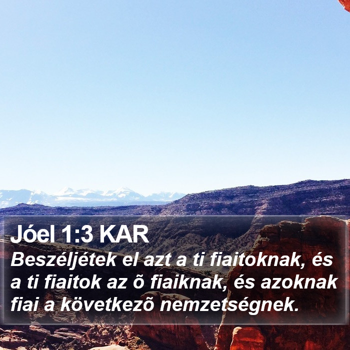 Jóel 1:3 KAR Bible Study