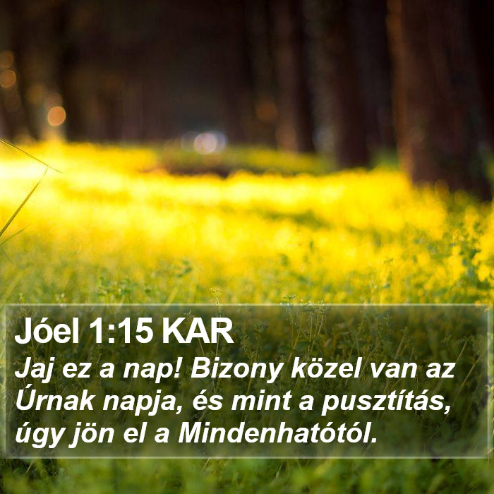 Jóel 1:15 KAR Bible Study