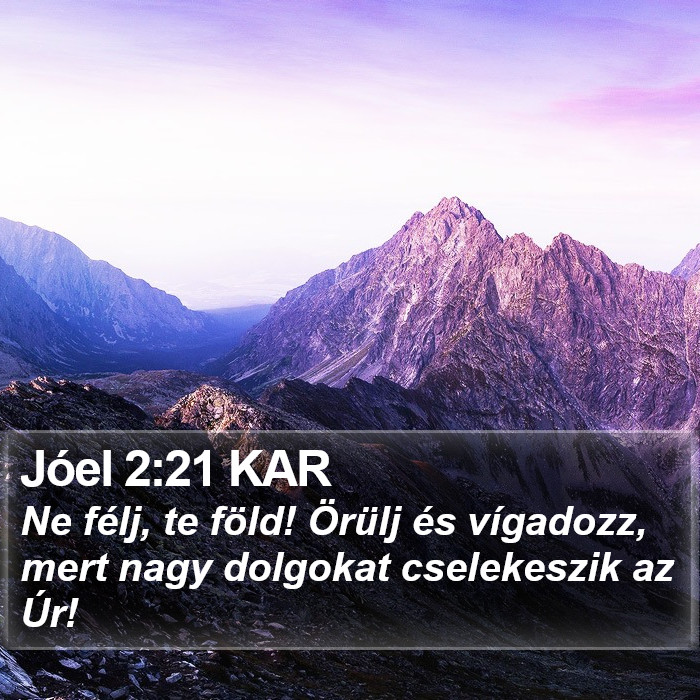 Jóel 2:21 KAR Bible Study