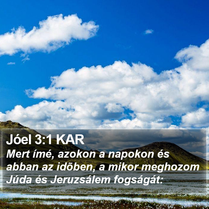 Jóel 3:1 KAR Bible Study