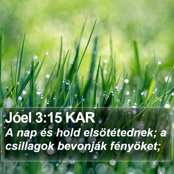 Jóel 3:15 KAR Bible Study