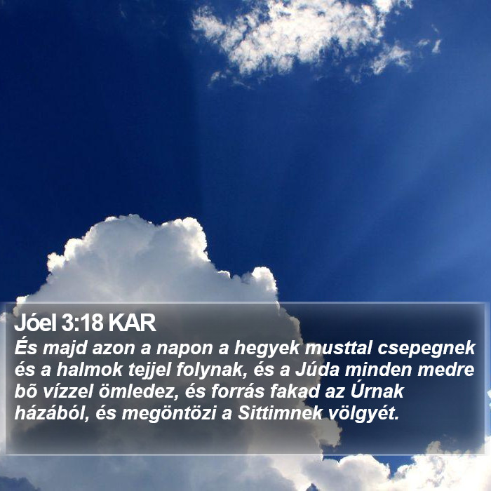 Jóel 3:18 KAR Bible Study