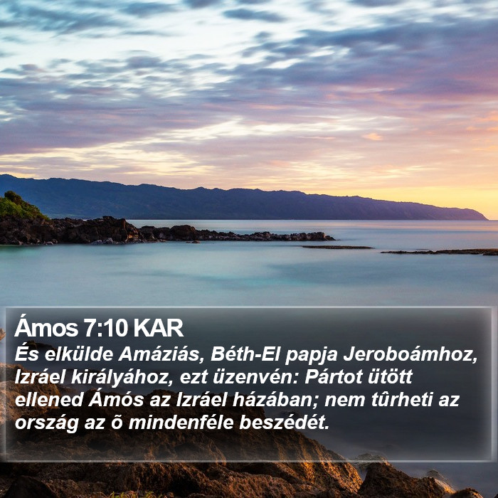 Ámos 7:10 KAR Bible Study