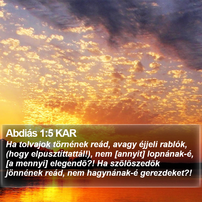 Abdiás 1:5 KAR Bible Study