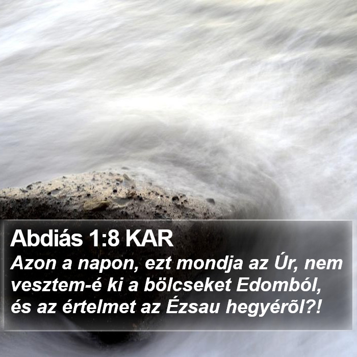 Abdiás 1:8 KAR Bible Study