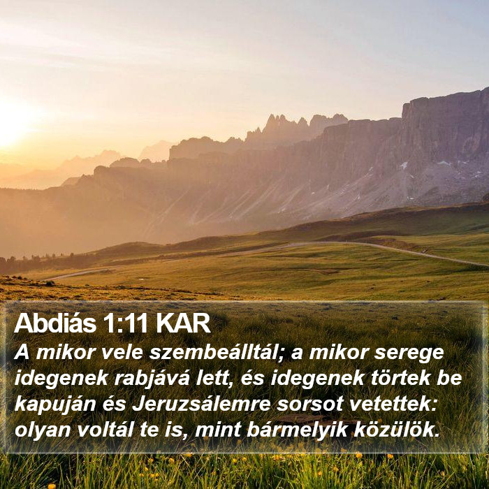 Abdiás 1:11 KAR Bible Study