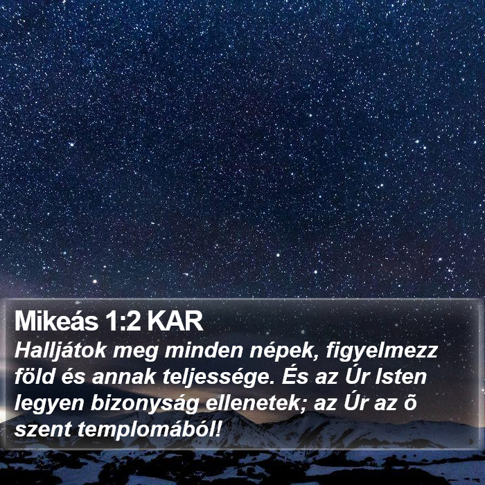 Mikeás 1:2 KAR Bible Study