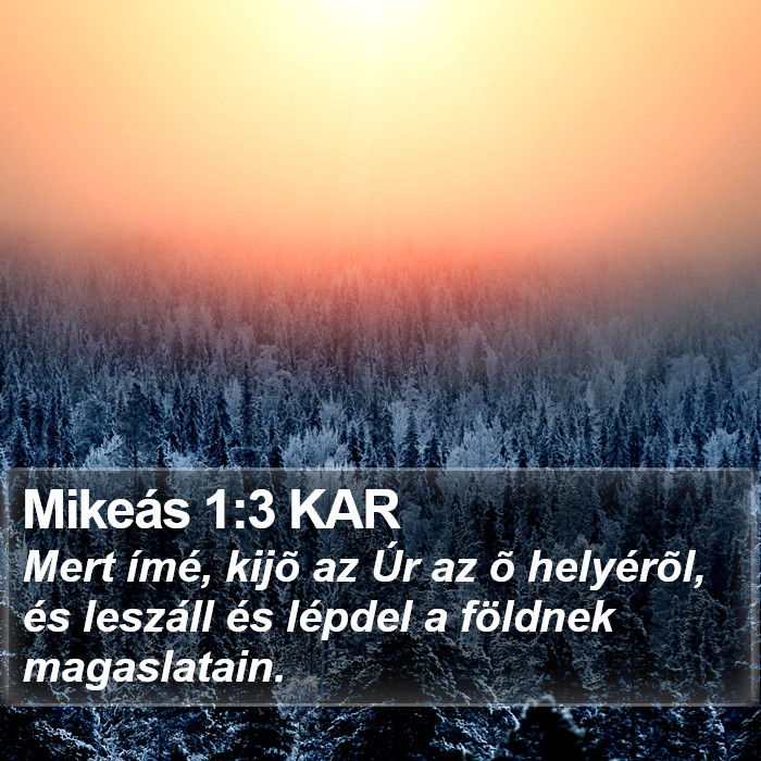 Mikeás 1:3 KAR Bible Study