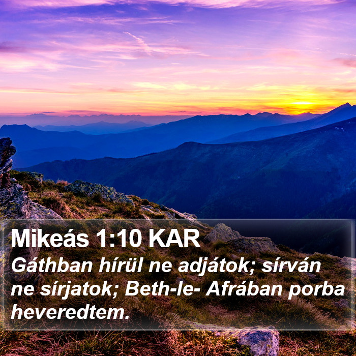 Mikeás 1:10 KAR Bible Study