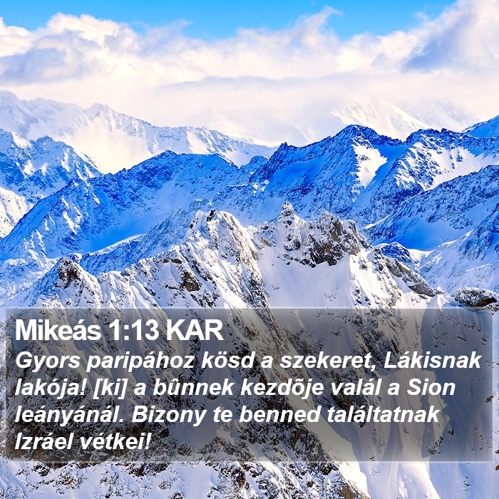 Mikeás 1:13 KAR Bible Study