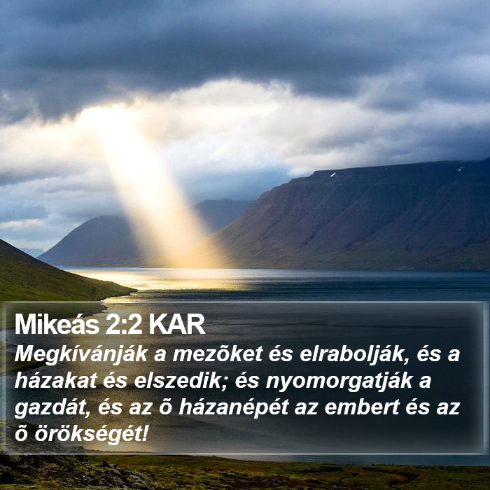 Mikeás 2:2 KAR Bible Study