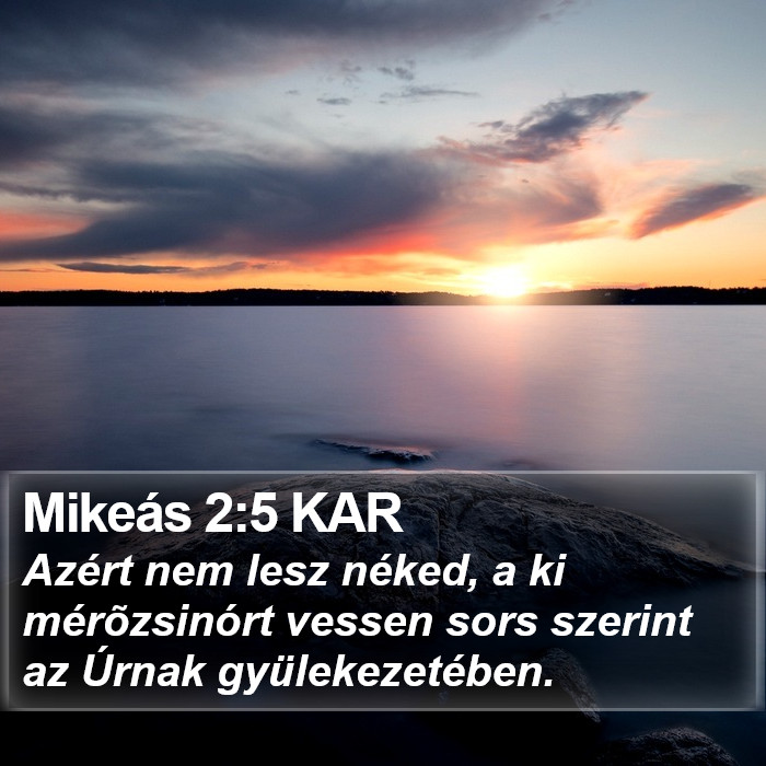 Mikeás 2:5 KAR Bible Study