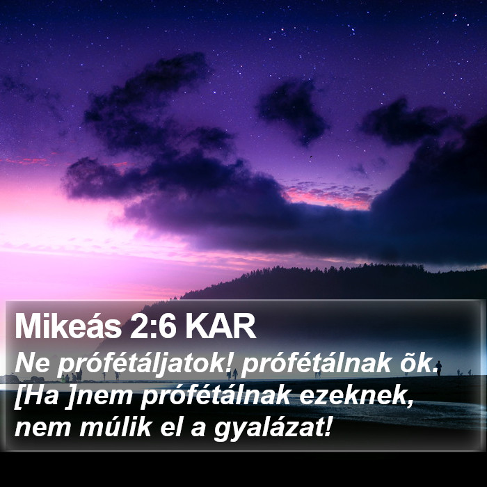 Mikeás 2:6 KAR Bible Study