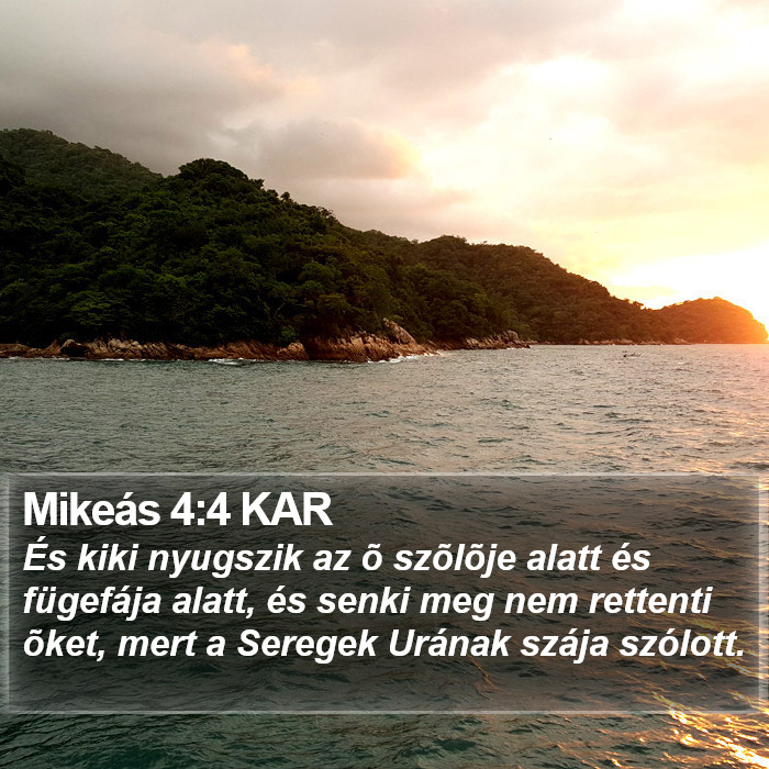 Mikeás 4:4 KAR Bible Study