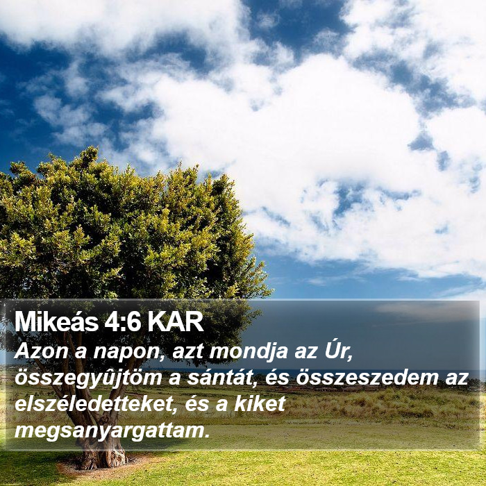 Mikeás 4:6 KAR Bible Study
