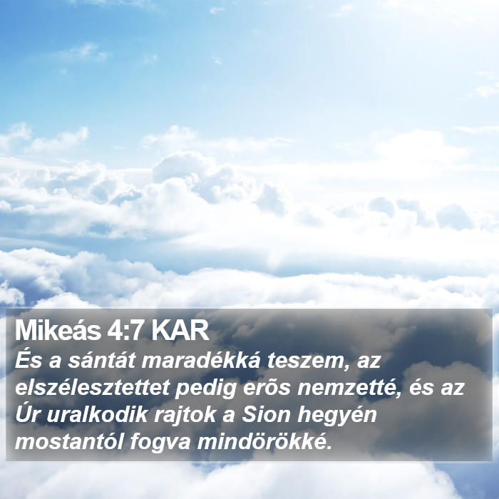 Mikeás 4:7 KAR Bible Study