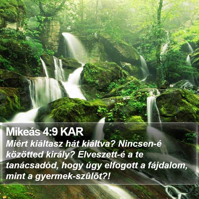 Mikeás 4:9 KAR Bible Study