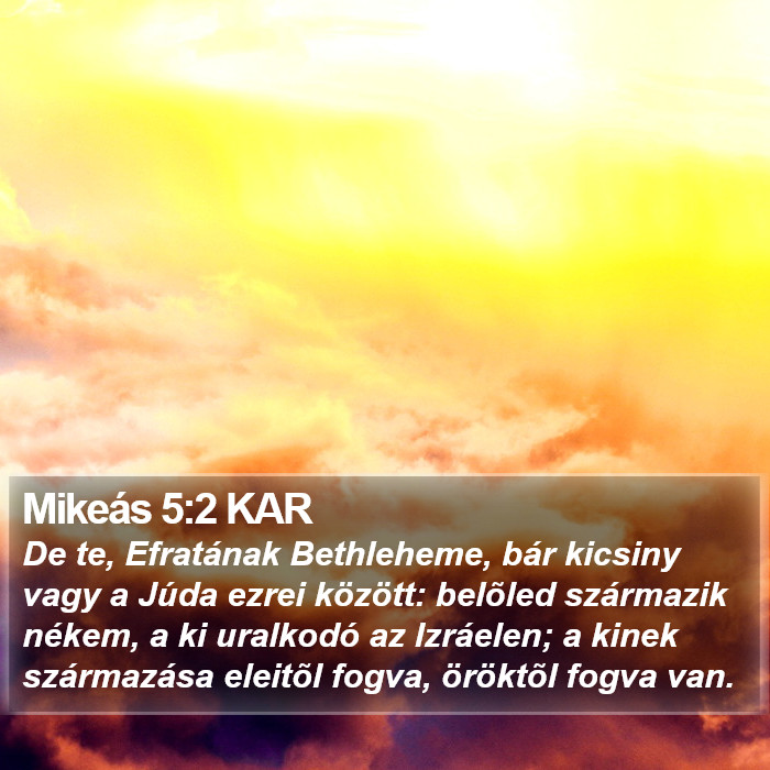 Mikeás 5:2 KAR Bible Study