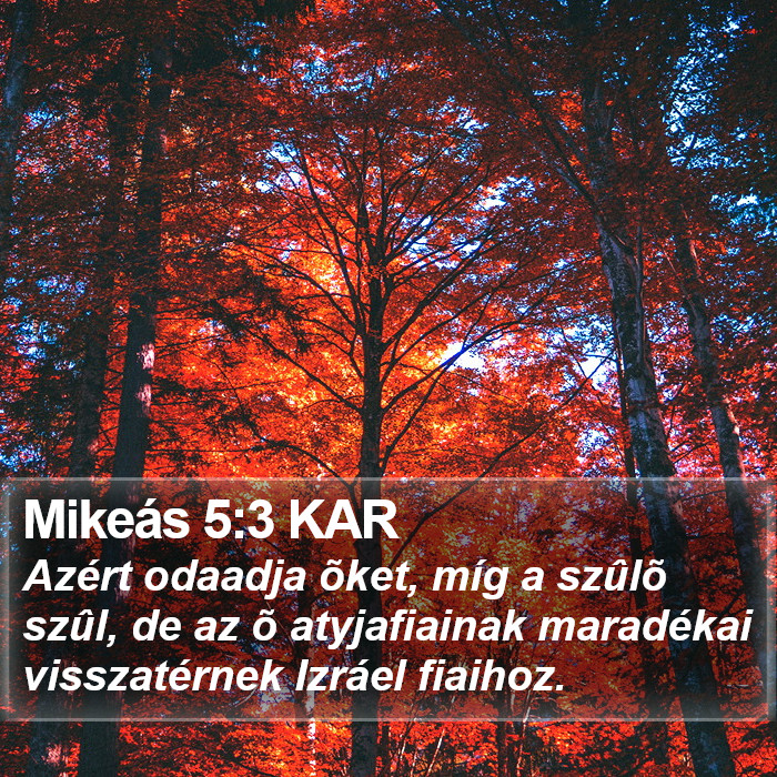 Mikeás 5:3 KAR Bible Study