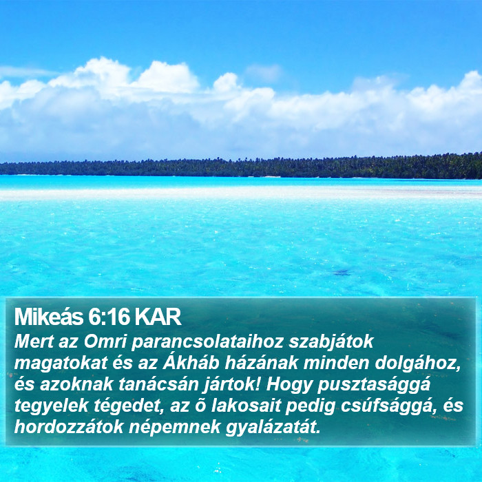 Mikeás 6:16 KAR Bible Study