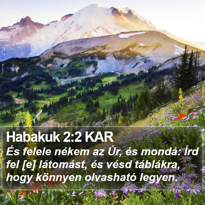 Habakuk 2:2 KAR Bible Study