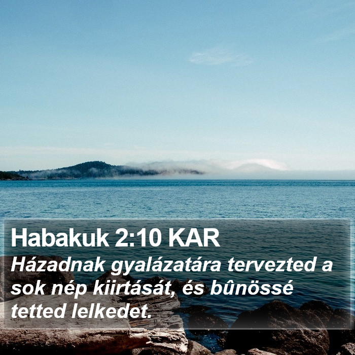 Habakuk 2:10 KAR Bible Study