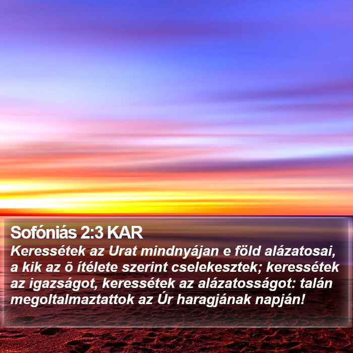 Sofóniás 2:3 KAR Bible Study