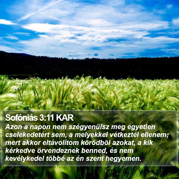 Sofóniás 3:11 KAR Bible Study