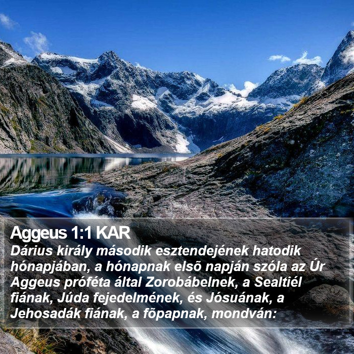 Aggeus 1:1 KAR Bible Study