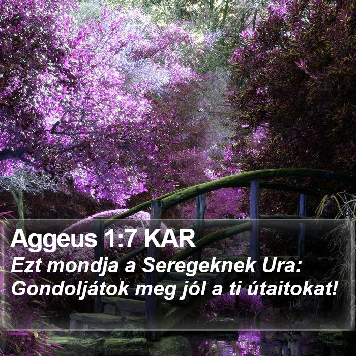 Aggeus 1:7 KAR Bible Study