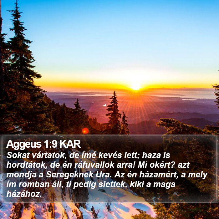 Aggeus 1:9 KAR Bible Study