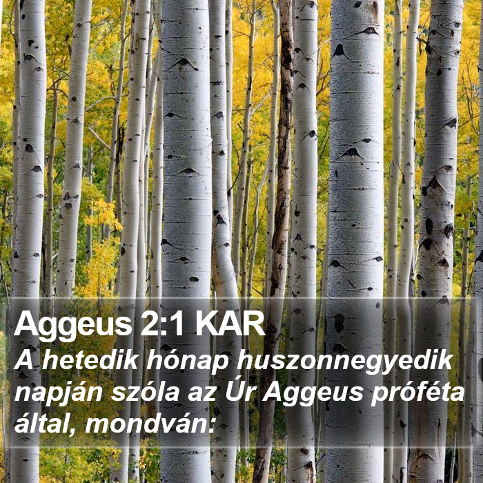 Aggeus 2:1 KAR Bible Study